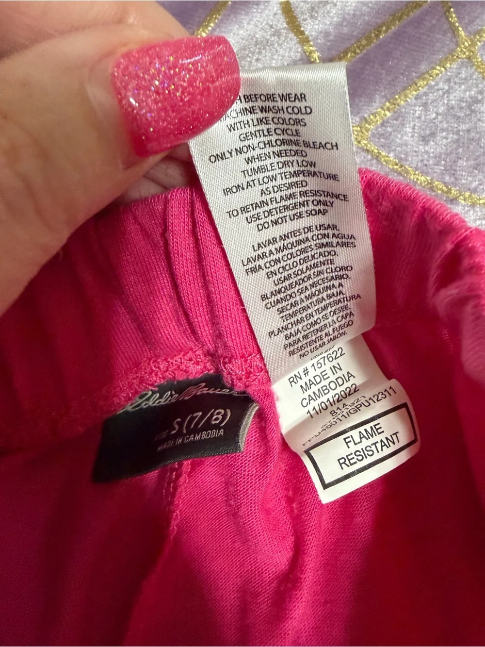 💥 KIDS Eddie Bauer Pink Rainbow Graphic PJ Set